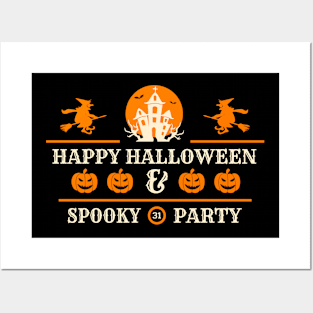Happy Halloween Spooky Party Posters and Art